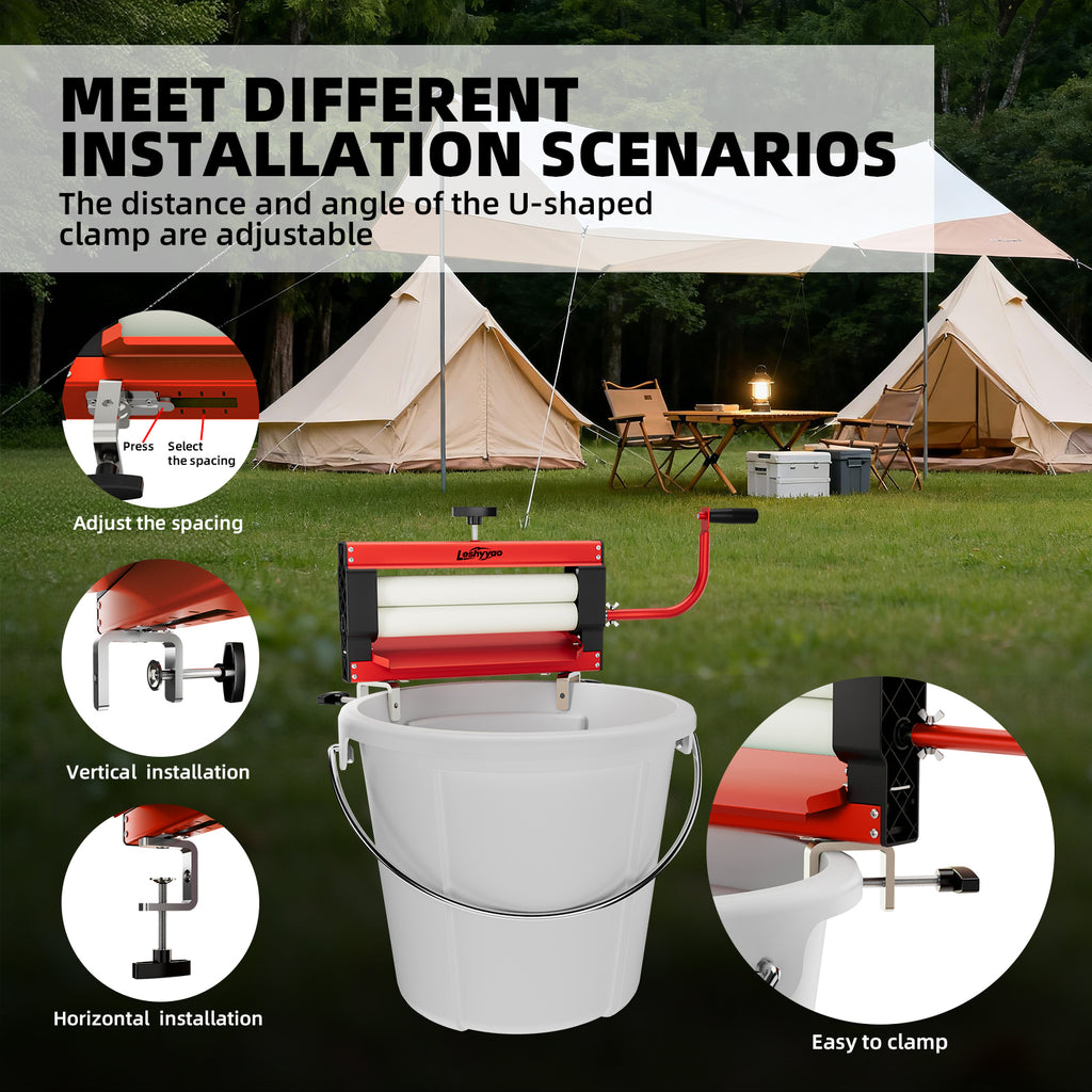 Clothes Wringer - Rotary Dryer with a Thick Drum Effectively Removes Water from Towels, Jeans, and Suede - Portable for Off-Grid, RV Camping, Emergency Preparedness